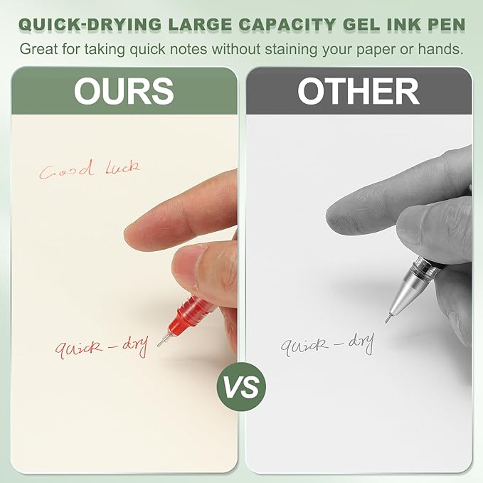 PATIKIL 6Pcs Colored Gel Ink Pens, 0.5mm Extra Fine Point Smooth Writing Japanese Quick Drying Liquid Ink Rollerball Pens for Office Stationery Classroom Teachers, Black
