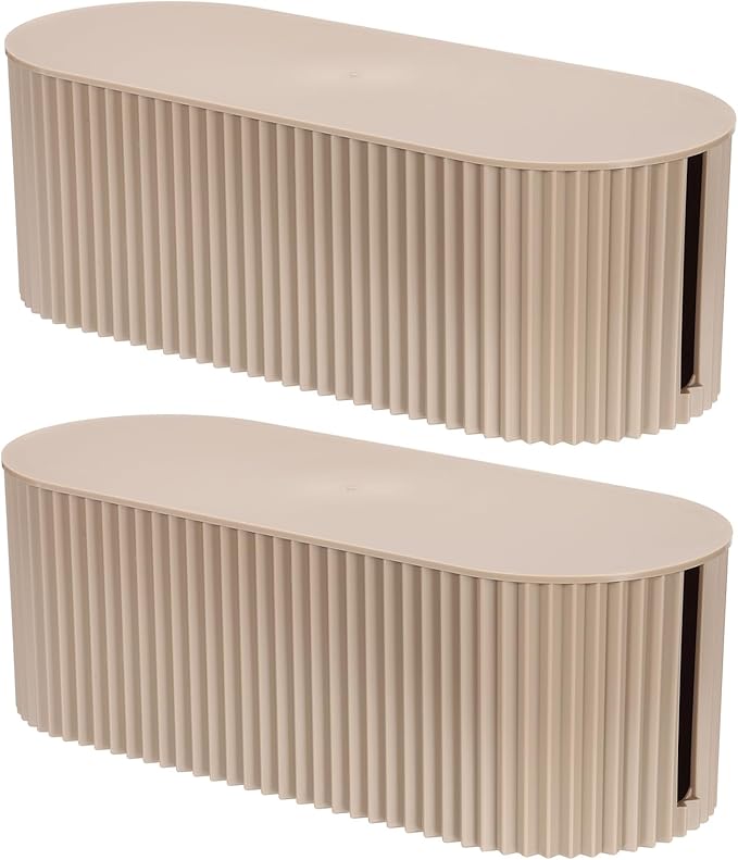 YOKIVE 2 Pcs Cable Management Box, Cord Hider Organizer Decorative Strip Storage Box Desk Accessories for TV Cords Home, Office, White, Large