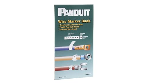 Panduit PCMB-2 Pre-Printed Wire Marker Book, Vinyl Cloth, .22 by 1.38-Inch L, A-Z, 0-15, +, -, / Legends Only