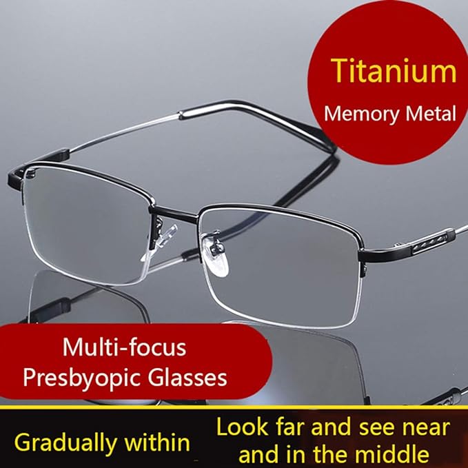 Progressive Multifocus Computer Reading Glasses Blue Light Blocking No Line Lenses Multifocal Readers for Men and Women