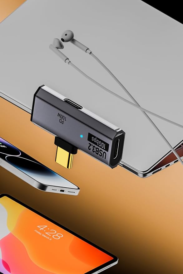 AreMe USB C Splitter (Not for Video), 2-in-1 Dual USB C Headphone and Charger Adapter Audio Dongle with PD 100W for Rog Ally, Steam Deck, iPhone 15/16, iPad (Grey)