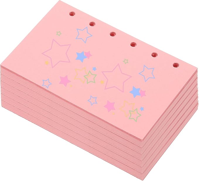 PATIKIL Colored Loose Leaf Paper, 5" x 3.2"(A7) 300 Sheets 6 Holes Punched 150GSM Blank Binder Refill Paper Supplies for Office Note Taking Teacher Planner Journal Notebook, Pink