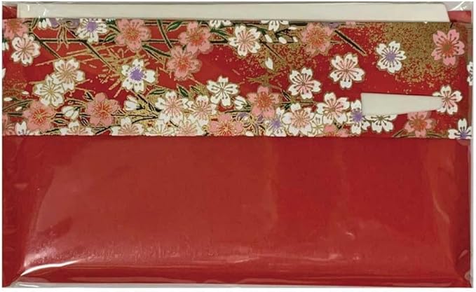 Mino Washi Japanese Toraditional kaishi paper 30 sheets of plain kaishi paper in Japanese colorful Yuzen paper poach with sweet pick [red]