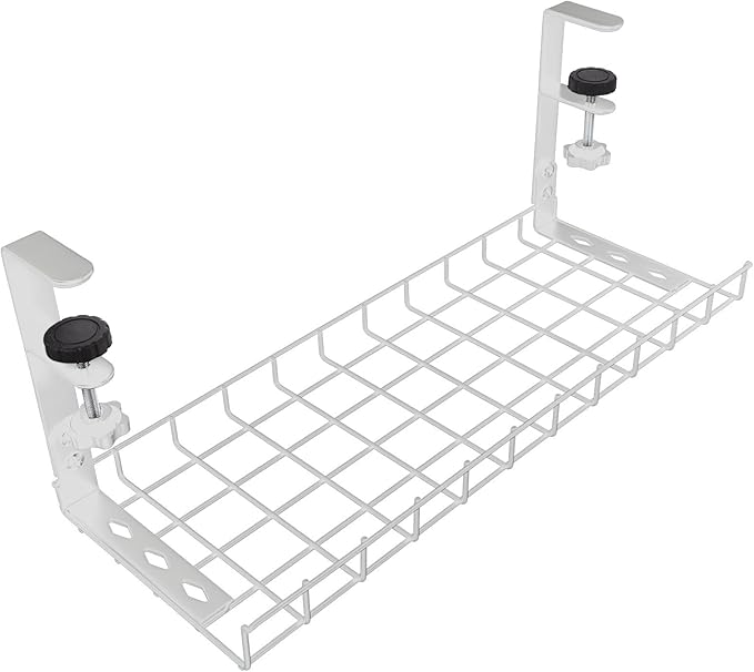 PartyKindom Desk Cable Organizer Rack 500mm No Drill Cable Management Tray Wire Holder for Office Desk Cord Storage and Appliance Cord Winder
