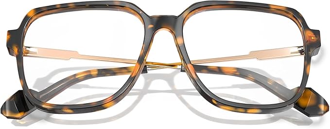 VISOONE Oversized Blue Light Blocking Glasses with Chic Square TR90 Frame and Metal Temple for Women Men REMY