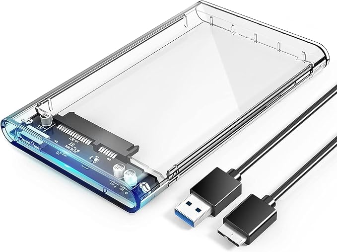 ORICO 2.5'' External Hard Drive Enclosure USB 3.0 to SATA III Tool-Free Clear Hard Disk Case for 2.5 inch 7mm 9.5mm SATA HDD SSD Max 6TB Support UASP(2139U3)