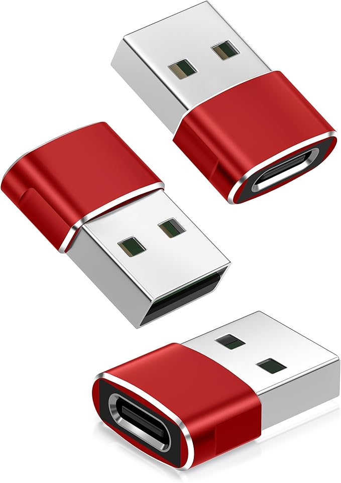 Basesailor USB to USB C Adapter 3 Pack,Type C Female to USB A Male Charger Cable Converter for Apple Watch Ultra iWatch Series 8 7 SE,AirPods Pro 2, 14 13 12 11 Plus Max,iPad 9 10 Air 4 5 Mini 6