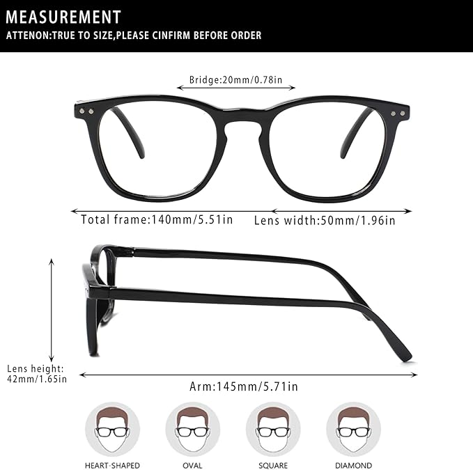 Henotin 3 Pack Blue Light Blocking Reading Glasses,Spring Hinge Computer Readers for Men Women,Anti UV Ray Filter Eyeglasses (3 Pairs, 2.00)