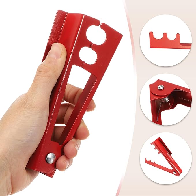 HARFINGTON 2pcs Rose Thorn Stripper Tool Set 5.5" 4.7" Metal PVC Flower Thorn Leaf Remover Flower Stem and Leaf Stripping for Gardening Home Florist Arrangement, Red