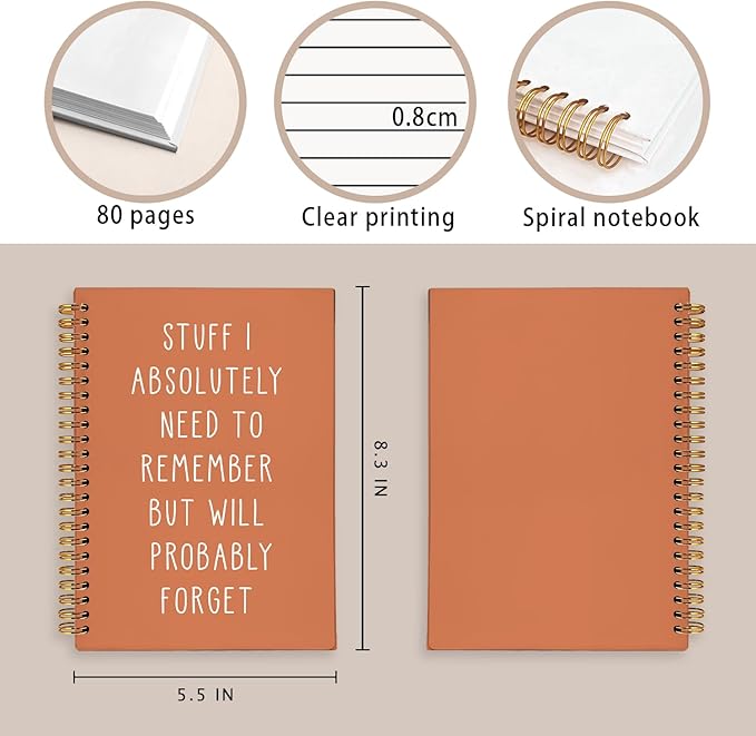 LIANGW Funny Orange Notebooks for Work, Funny Work Gifts for Coworkers & Boss, Coworker Office Gifts for Men Women, Fun Spiral Notebooks Journals for Writing, Funny Office Supplies 5.5x8.3 Inch