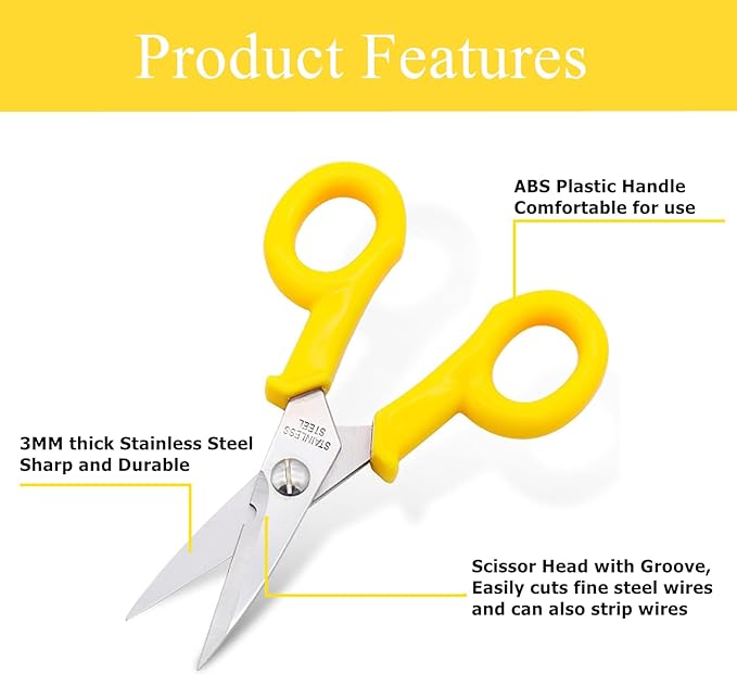 Scissors Bulk Set of 10-Pack, All Purpose Craft Fabric Shears Small Sharp Scissors for Office Home Teacher School Supplies