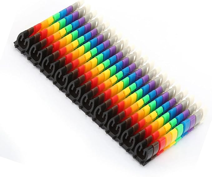 Clip-on String Wire Marking Boxed Plastic Digital Number Wire Label Tube Set Colorful Cable Marker (100PCS -2.5MM)