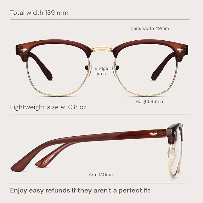 racico Computer Blue Light Blocking Glasses Blue Light Glasses Men Women, Anti Blu-Ray Gaming Glasses Lenses