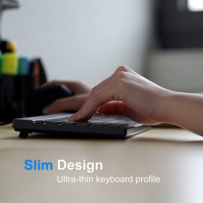 Perixx PERIBOARD-426 Wired Mini Low Profile Keyboard (Wired USB), US English Layout (11665)