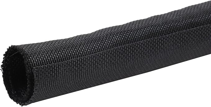 Sonoreboom Black Braided Wire Loom Mesh Woven Split Sleeving for Automotive Wires/Audio Video Cable/Multi-Cable Strings (3/8" - 18 Feet)