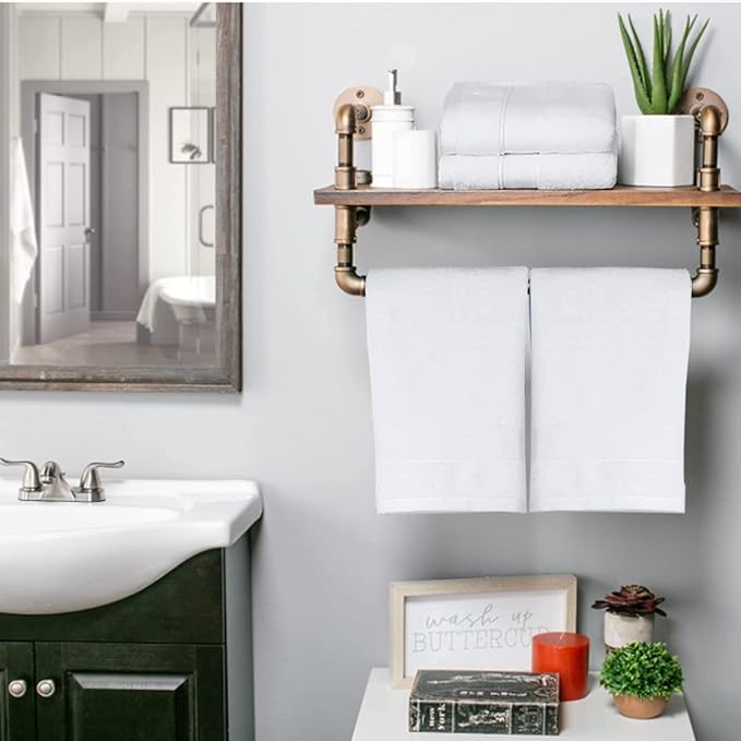 LRUUIDDE Bathroom Hand Towels 2 Set,Cotton Hand Towel for Bath, Hand, Face, Kitchen, Super Soft, Highly Absorbent, Machine Washable, Size 14" x 30" (White)