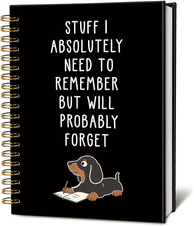 LIANGW Funny Dachshund Gifts for Women & Men, Dachshund Spiral Notebook Journal, Funny Weiner Dog Gifts, Sausage Doxie Dog Gift, 5.5x8.3 Inch