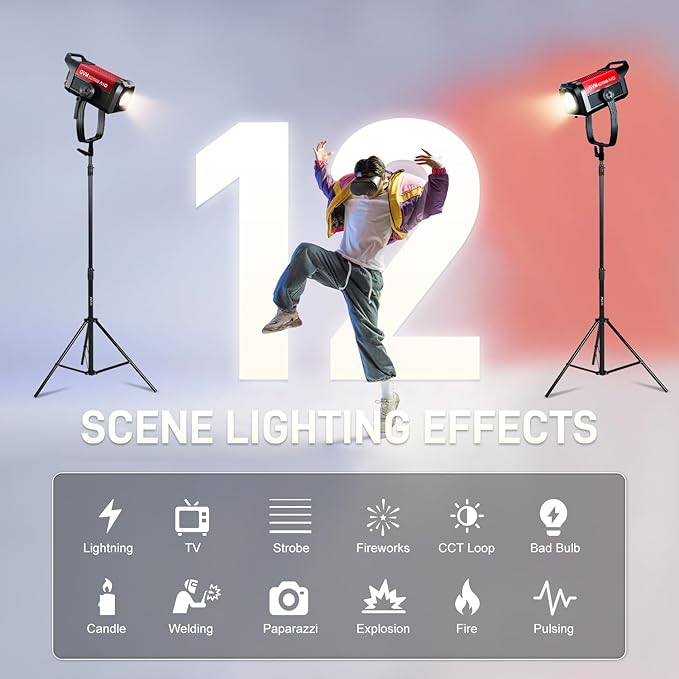 GVM 700W Spotlights LED Video Light,29100lux/1m(Bare Light),Photography Lighting Kit with APP Control, Continuous Lighting with Bowen Mount,CRI 97+, COB Lamp Beads,2700K-6800K