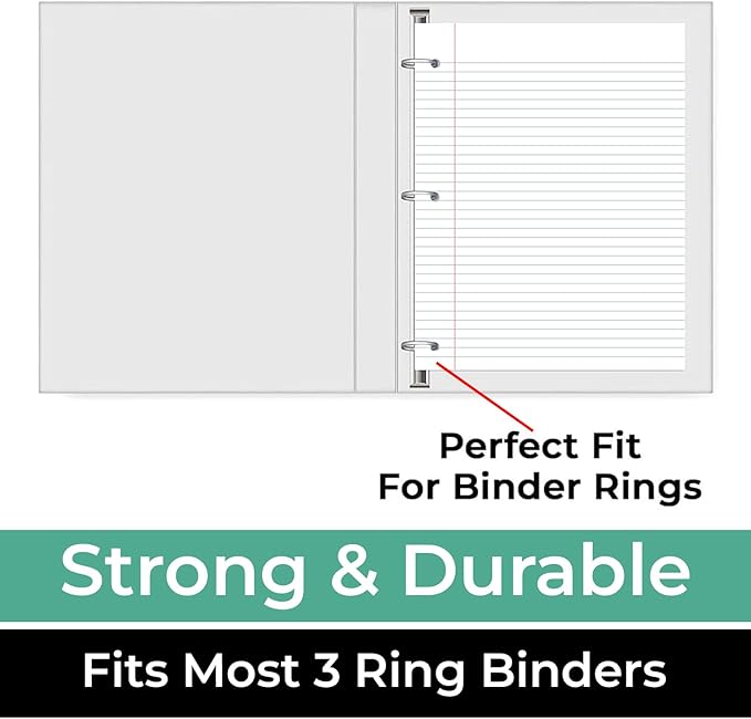 Rosmonde Loose Leaf Paper, 900 Sheets, 6 Pack, College Ruled, 8" x 10.5", 56 gsm Bulk Office Filler Paper, 3 Hole Punched, 150 Sheets/Pack, College Ruled Paper for 3 Ring Binder, Notebook Paper, White
