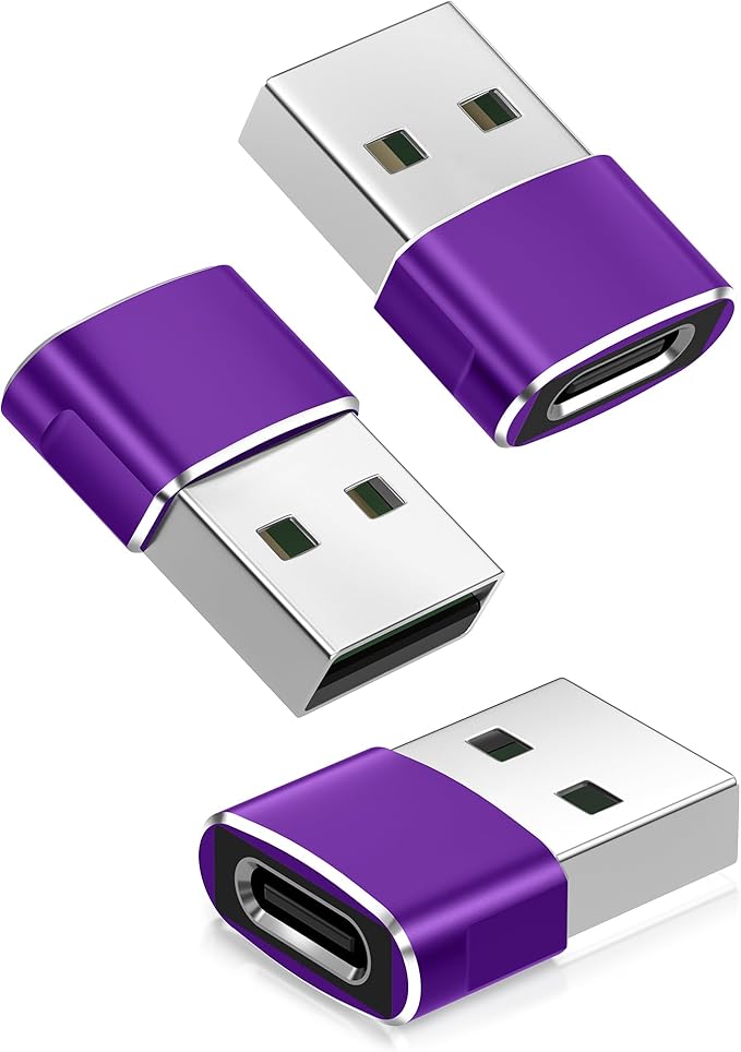 Basesailor USB to USB C Adapter 3 Pack,Type C Female to USB A Male Cable Converter for Apple Watch iWatch Series 7 8,iPhone 15 14 13 11 Max Pro,iPad 10 9,Air 4 5 Mini 6,Samsung Galaxy S23 S22 S21,OTG