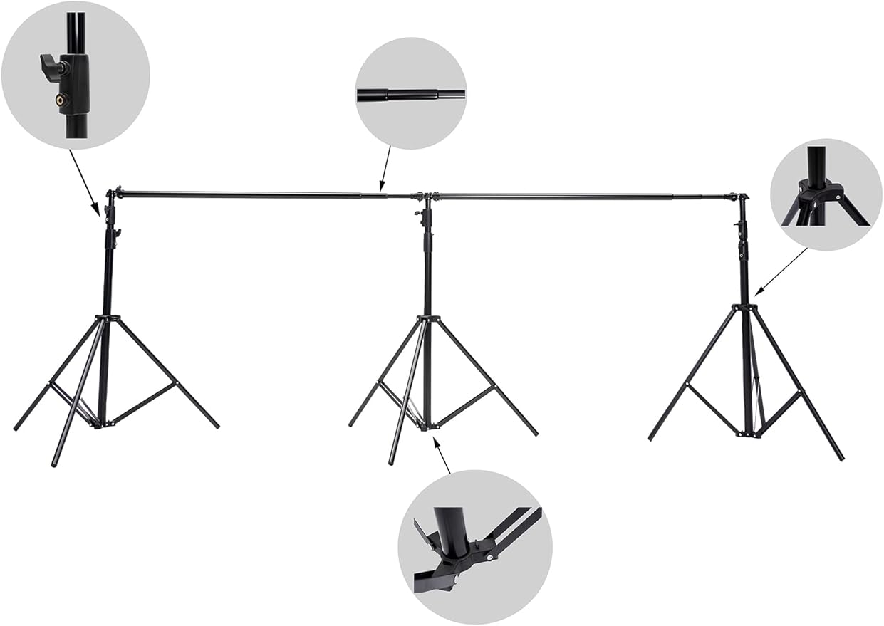 Kate 10x20ft (3x6m) Photography Backdrop Frame Stand for Room Set Adjustable Heavy Duty Photography Background Support System Kit