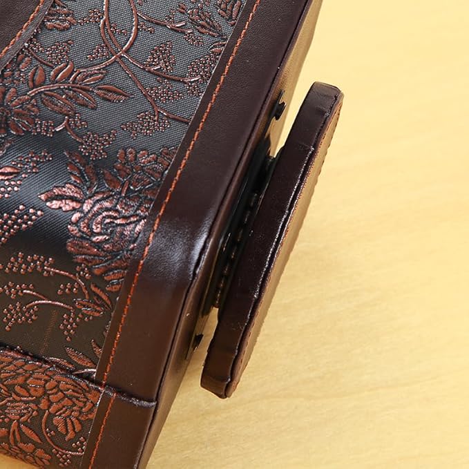 Arniche PU Leather Remote Control Organizer with 360° Spinning Design,Desk Organizer for TV Remote,Phone,Pen,Glasse,Mail,Tablet,Calculator,Controller-Home & Office Storage Caddy (Antique Brown) ﻿