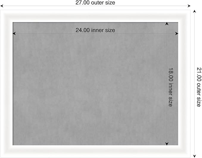 Amanti Art White Framed Magnetic Board 21x27 Medium Vision Board for use with Magnets, 100% Metal Sheet to Display Items as Office Decor or for Home Organization in mudroom, Kitchen or Kids Room