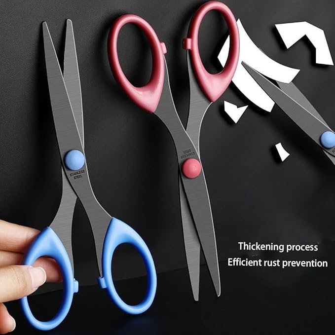 3 Pack 6.5" Multi-Purpose Scissors, Arts and Crafts Scissors,for Office, Home, School and Sewing (Multi Colour)