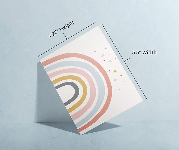Twigs Paper - 12 Vibrant Rainbow Blank Greeting Cards with Envelopes - 4 Different Design Cute Stationery Set for All Occasions - Assorted Rainbow Bulk Set - Made in USA (5.5 x 4.25, Set of 12)