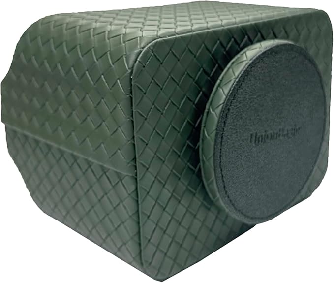 UnionBasic Rotating Desk Organizer, 360 Degree Desk Spinning Caddy, Desktop TV Guide/Mail/Media/Remote Controller Holder Organizer, Woven Green
