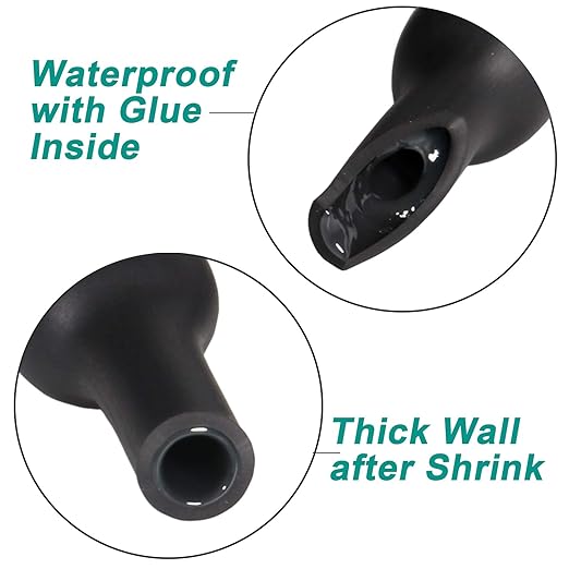1 inch (Diameter) 3:1 Waterproof Heat Shrink Tubing Kit, Large Marine Dual Wall Adhesive Shrinkable Wire Wrap Tube, Insulation Sealing Wear-Resistant Cable Protector by YUKSY (4ft, Black)