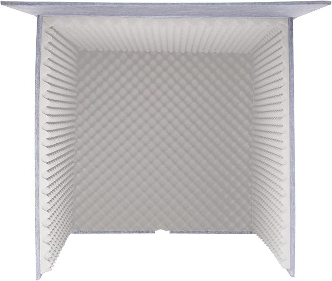 Desktop Soundproof Cover 31" H X 31" W X 31" L Recording Booth Portable Vocal Recording Booth with Double Sound Insulation Vocal Sound Absorbing Shield for Recording Studios, Offices（Gray）
