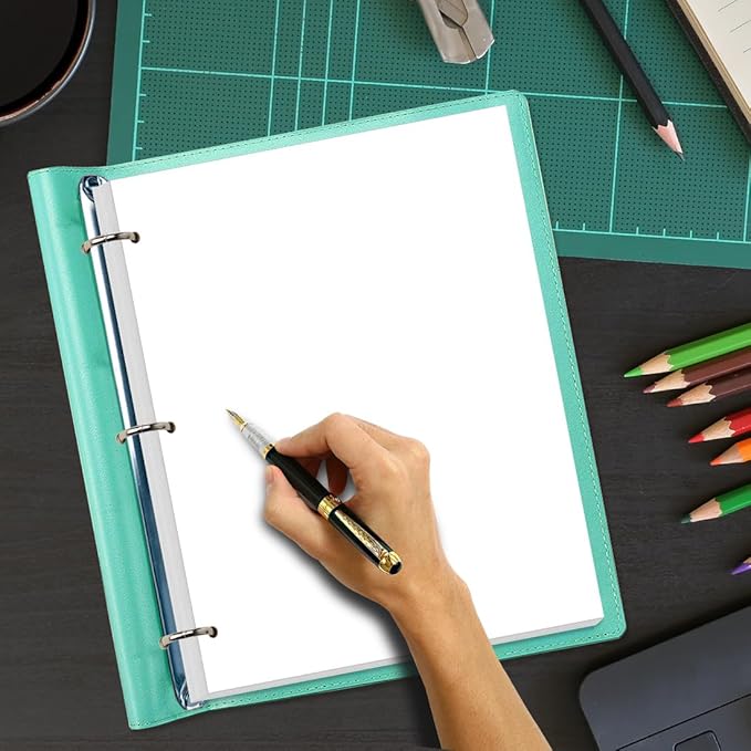 A4 Blank Filler Paper, 3-Hole Blank Paper, 100Sheets / 200Pages Loose-Leaf Paper, 100gsm White Paper, 8.5'' x 11''