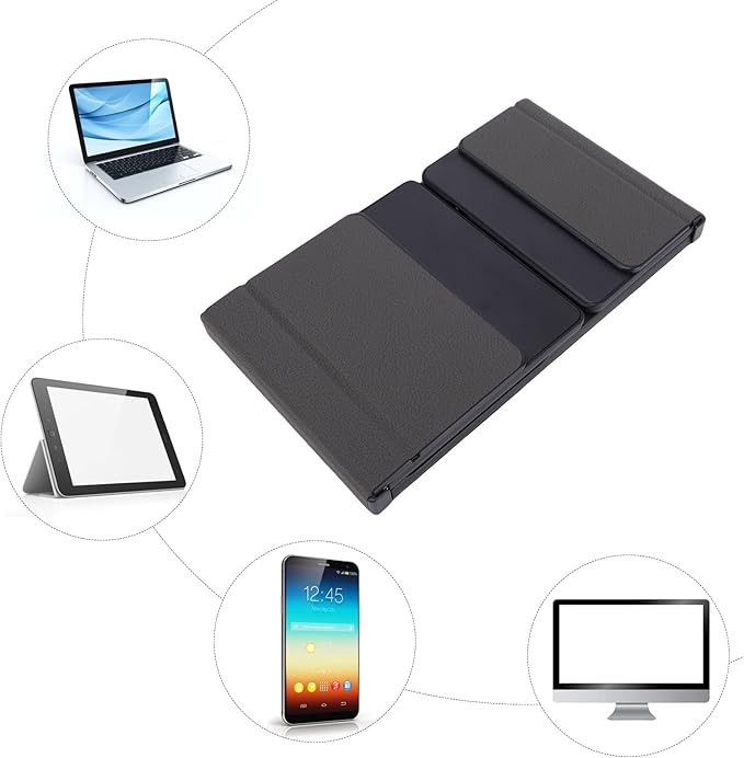 SUNGOOYUE Foldable Keyboard, Portable 5.3 2.4G Wireless Keyboard with Touchpad Number Pad with 59.3 x 64.8mm touchpad Battery for Tablet Laptop PC Smartphone