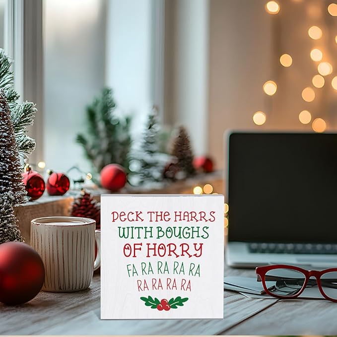 Christmas Vacation Decorations for Home Christmas Holiday Decor for Kitchen Xmas Vacation Decor for Living room Merry Xmas Decorations 5 x 5 Inches