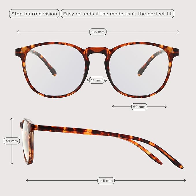 IBOANN Blue Light Glasses for Woman/Men, Fashion Blue Light Glasses Men, Fake Glasses Help Reduce Screen Fatigue