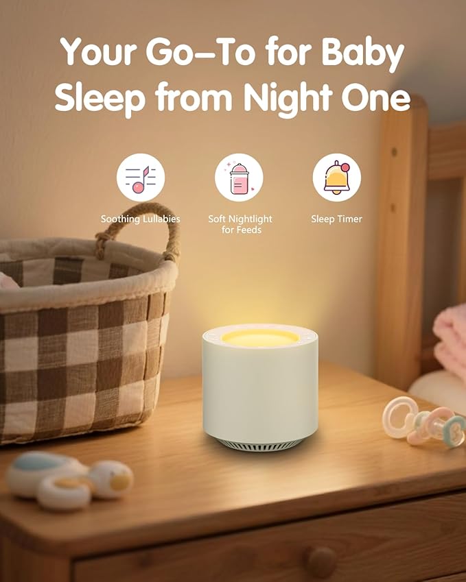 PureNurt Baby White Noise Machine: Red Light Therapy Sleep Sound Machine with 38 Soothing Sounds & Calming Womb Soother Shusher, Memory Function, Dimmable Nursery Night Light with Timer, Baby Gift