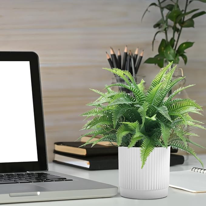 Coferset Small Fake Plant 12.2" Fern Potted Artificial Plants for Shelf Desk Home Bathroom Farmhouse Room Office Kitchen Farmhouse Coffee Table Decor