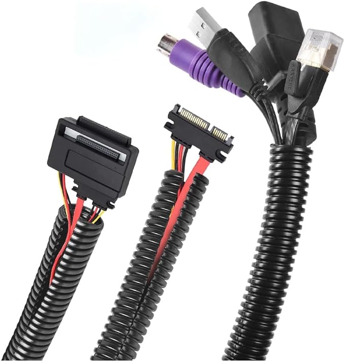 Black 1/2" inch Split Wire Loom Tubing,Alex Tech 32.8ft