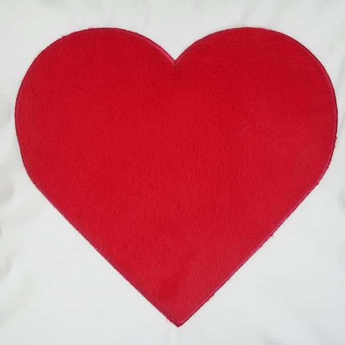 GEEORY Valentine's Day Pillow Cover 18x18 Inch, 3D Red Plush Heart Decor – Soft Romantic Sofa/Bed Cushion Case