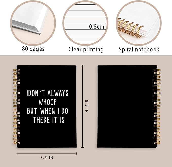 LIANGW Sarcastic Notebook for Work, Funny Office Gifts for Coworkers, Funny Notebooks Journalfor Work, Office Humor Gifts, Black Hardcover Spiral Notebook 5.5x8.3 Inch
