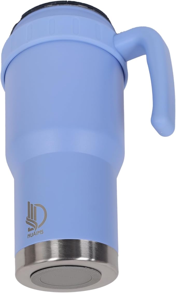 40 Oz Tumbler with Handle & Straw Lid, Insulated Stainless Steel Vacuum Flask, Double Wall Thermal Car Cup for Hot & Cold Drinks, Leak Proof, BPA Free (Cornflower Blue)