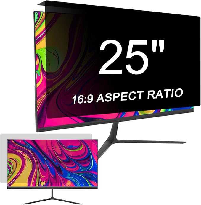 LYLSMGS Hanging Computer Privacy Screen Protector Shield 25 inch 16:9 Widescreen Desktop Monitor, Anti Blue Light & Glare Filter - Compatible with LG Dell HP Acer and More (22.44X13.38 in)