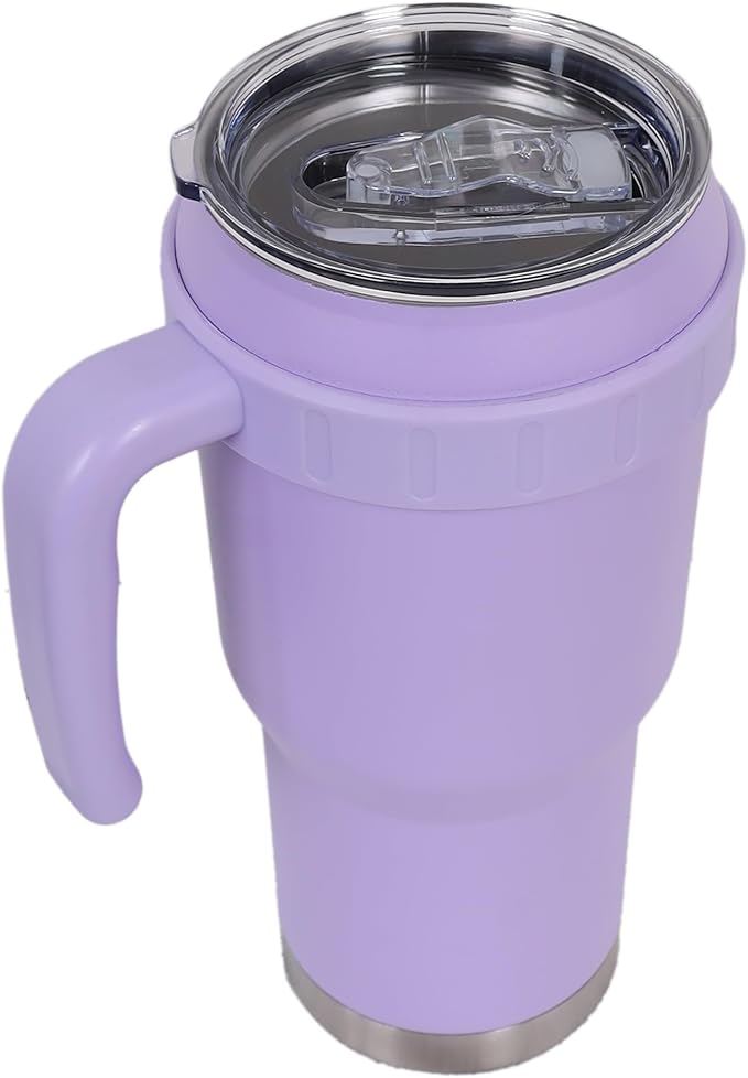 40 Oz Tumbler with Handle & Straw Lid, Insulated Stainless Steel Vacuum Flask, Double Wall Thermal Car Cup for Hot & Cold Drinks, Leak Proof, BPA Free