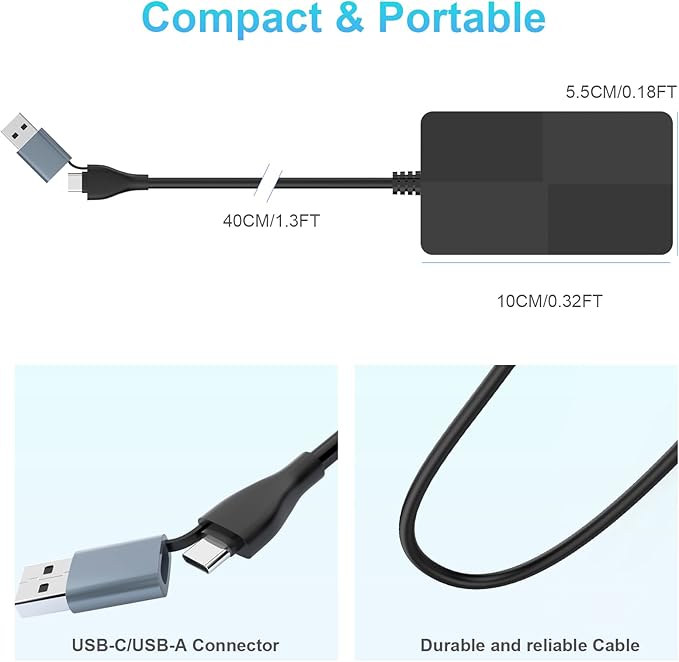 Memory Stick Pro Duo Adapter, USB C + USB 3.0 Multi Card Reader for MS/SD/TF/XD/CF/, 8 in 1 Memory Card Reader (USB A + USB C)