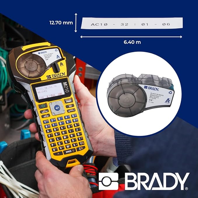 BradyGrip Authentic (M21-750-414) Print-on Hook Labels with Ribbon Featuring Velcro® Brand Hook for M21 Printers - 0.75"