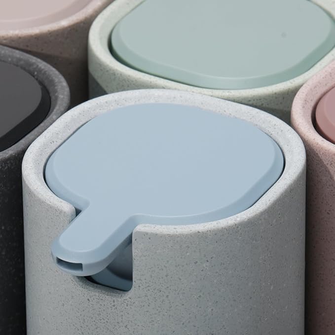 LINE+ARC Modern Easy-to-Press Soap Dispenser (Arctic). Cute Bathroom Blue Marble Kitchen Sink Ergonomic Liquid Lotion Shampoo Conditioner.