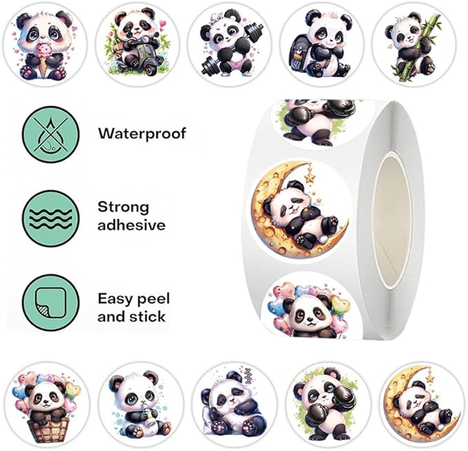 500 Pcs Cute Panda Sticker for Teen - Sticker Graphic - Cartoon Stickers for Water Bottles Laptop Bumblebee Stickers Waterproof Aesthetic Vinyl Decals Stickers for Adults Teens