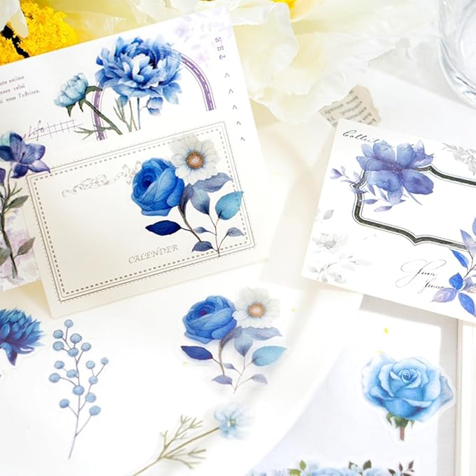 Obujopal 100 Pcs Natural Botanical Flower Stickers, Wildflower Stickers for Scrapbooking Junk Journal Notebook Diary Planner Letter Envelope Water Bottle Phone Case Craft Decoration (Wildflower)