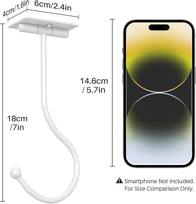 Modern Banana Hanger Hook Under Cabinet: Adhesive Banana Holder, Foldable with Magnets When Not in Use, Under Counter Banana Hook, Stainless, Hold 13 LB, White, 2 Pack